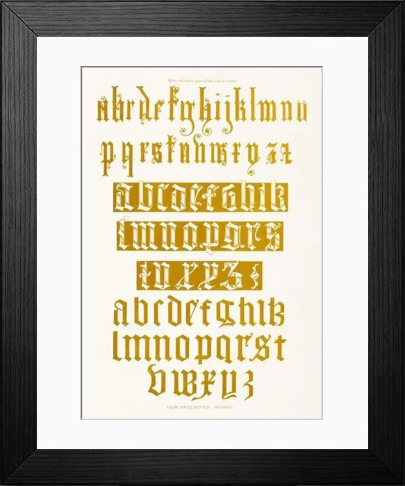 Framed Print : Medieval Alphabet initials Framed Print : Medieval Alphabet initials