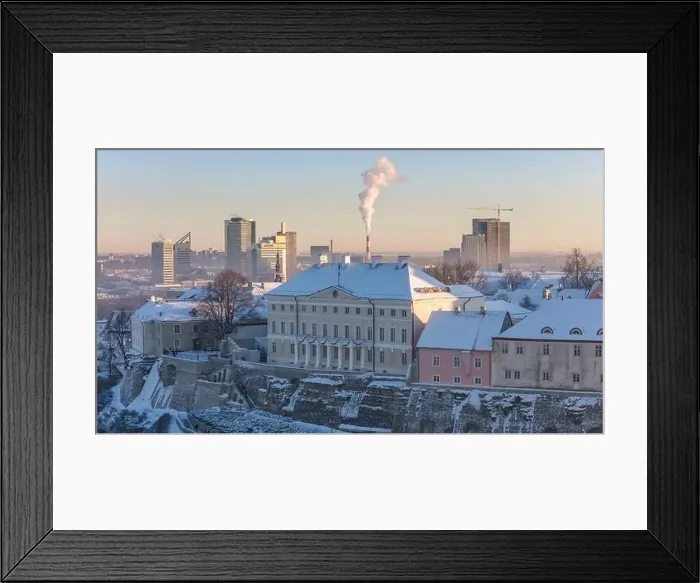Framed Print : Tallinn old town aerial view during a cold winter day in Estonia Framed Print : Tallinn old town aerial view during a cold winter day in Estonia