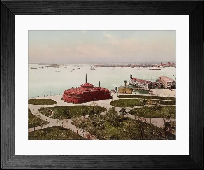 Framed Print : Battery Park and upper bay, New York City 1900 Framed Print : Battery Park and upper bay, New York City 1900