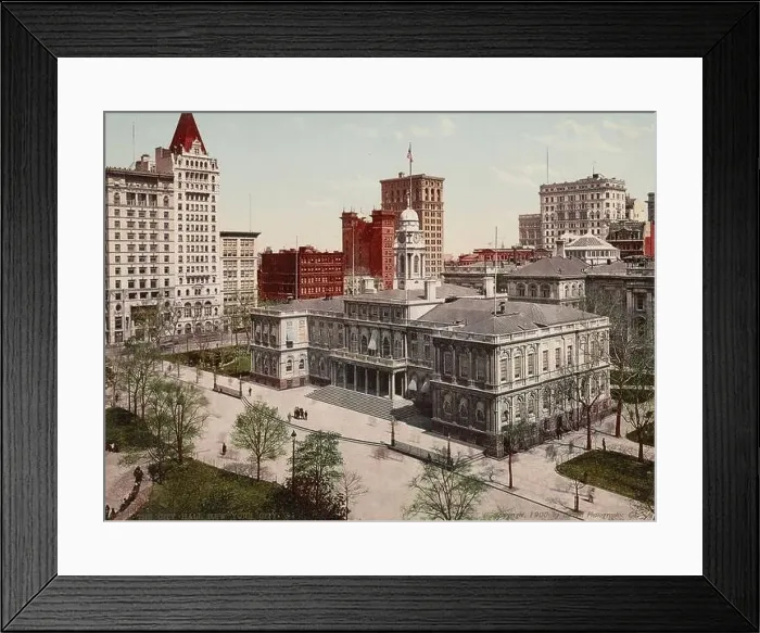 Framed Print : City Hall, New York City 1900 Framed Print : City Hall, New York City 1900