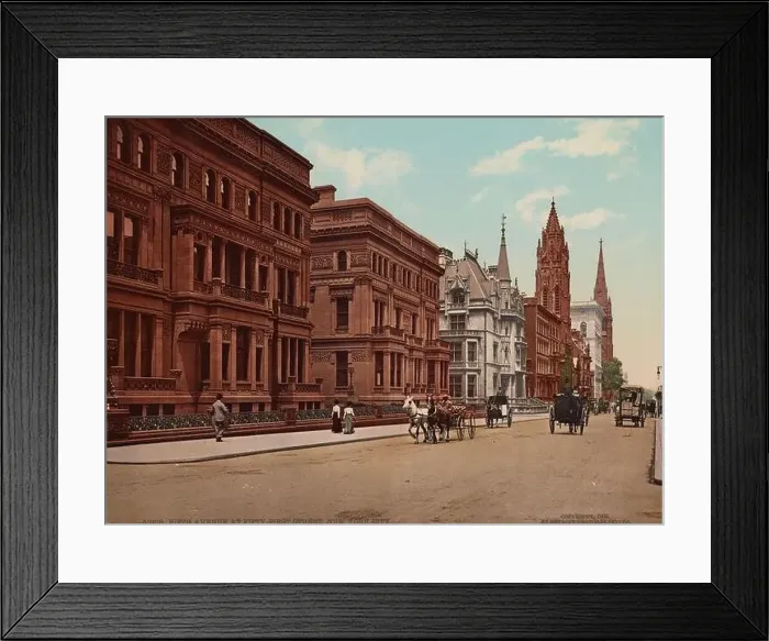Framed Print : Fifth Avenue at Fifty-first Street, New York City 1900 Framed Print : Fifth Avenue at Fifty-first Street, New York City 1900