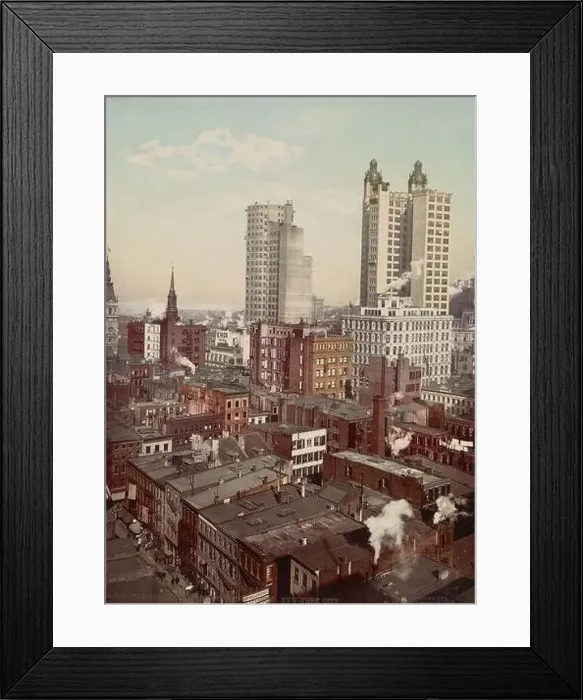 Framed Print : Park Row and Saint Paul Buildings, New York City 1901 Framed Print : Park Row and Saint Paul Buildings, New York City 1901