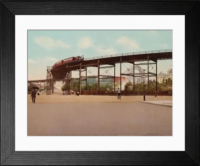Framed Print : The Elevated at One Hundred and Tenth Street, New York City 1900 Framed Print : The Elevated at One Hundred and Tenth Street, New York City 1900