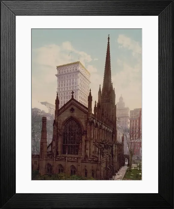 Framed Print : Trinity Church, Manhattan, New York City 1901 Framed Print : Trinity Church, Manhattan, New York City 1901