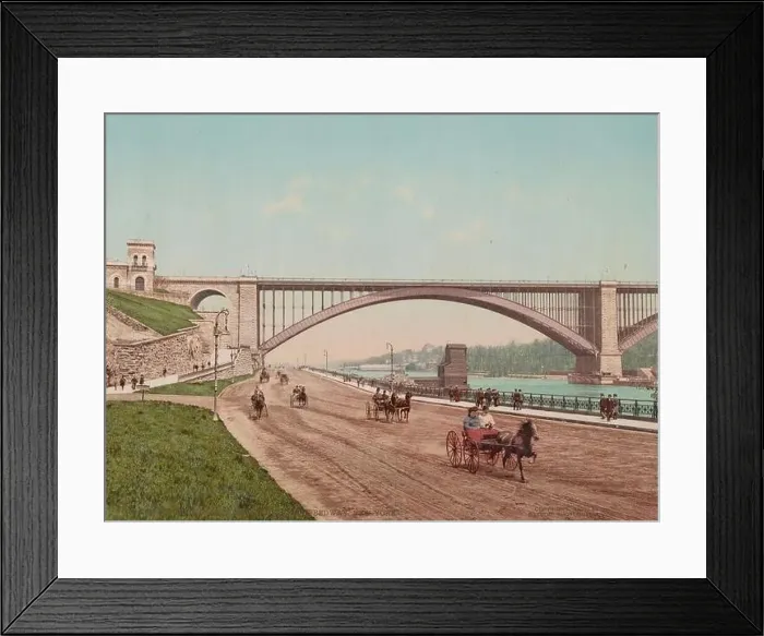 Framed Print : Washington Bridge and the Harlem River Drive, New York City 1901 Framed Print : Washington Bridge and the Harlem River Drive, New York City 1901
