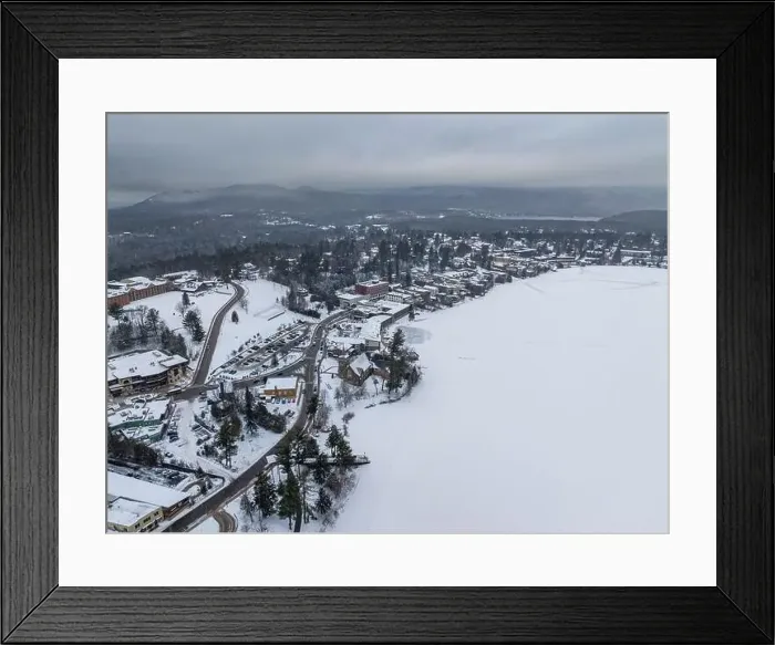 Framed Print : Afternoon winter aerial photo of Mirror Lake in the Village of Lake Placid, New York. (01-05-2024) Framed Print : Afternoon winter aerial photo of Mirror Lake in the Village of Lake Placid, New York. (01-05-2024)