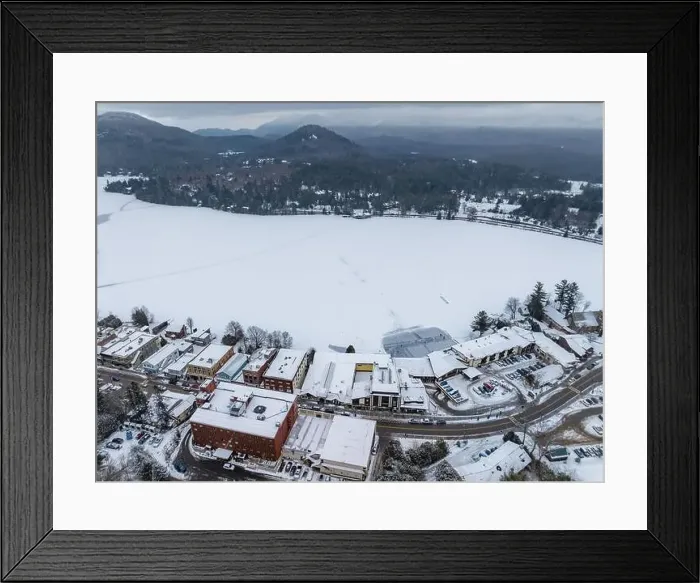 Framed Print : Afternoon winter aerial photo of Mirror Lake in the Village of Lake Placid, New York. (01-05-2024) Framed Print : Afternoon winter aerial photo of Mirror Lake in the Village of Lake Placid, New York. (01-05-2024)