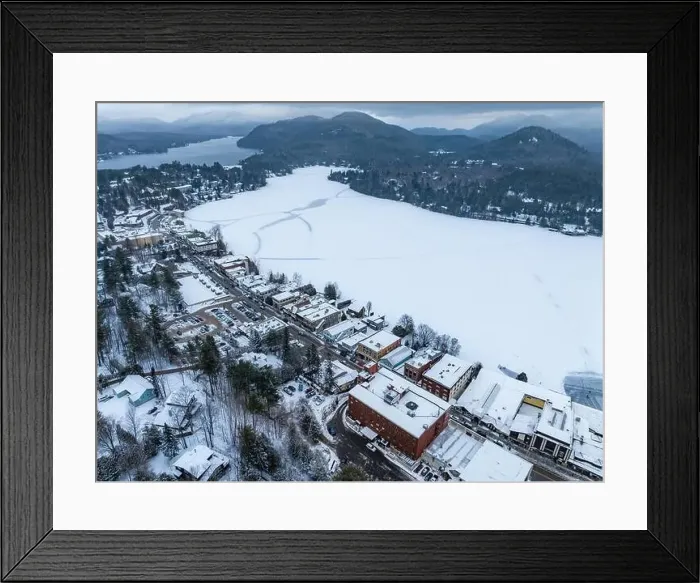 Framed Print : Afternoon winter aerial photo of Mirror Lake in the Village of Lake Placid, New York. (01-05-2024) Framed Print : Afternoon winter aerial photo of Mirror Lake in the Village of Lake Placid, New York. (01-05-2024)