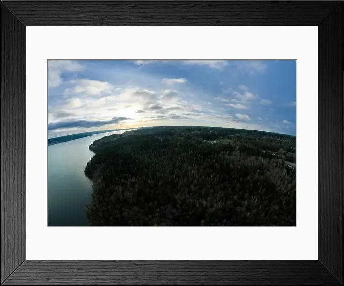 Framed Print : Lake Lygnern from up high