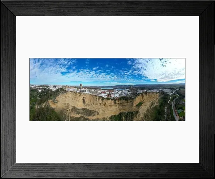 Framed Print : aerial view of the beautiful village of Arcos de la Frontera in the province of Cadiz, Spain Framed Print : aerial view of the beautiful village of Arcos de la Frontera in the province of Cadiz, Spain