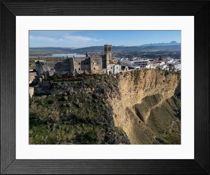 Framed Print : aerial view of the pretty white village of Arcos de la Frontera in the province of Cadiz, Andalusia Framed Print : aerial view of the pretty white village of Arcos de la Frontera in the province of Cadiz, Andalusia