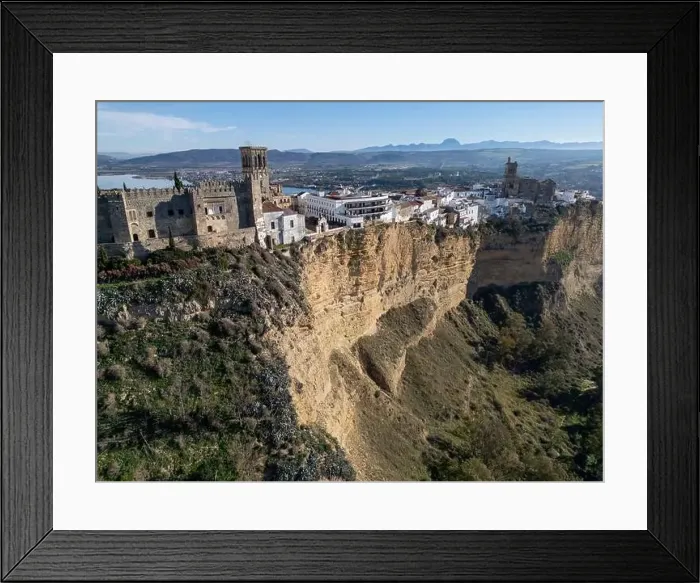 Framed Print : aerial view of the beautiful village of Arcos de la Frontera in the province of Cadiz, Spain Framed Print : aerial view of the beautiful village of Arcos de la Frontera in the province of Cadiz, Spain
