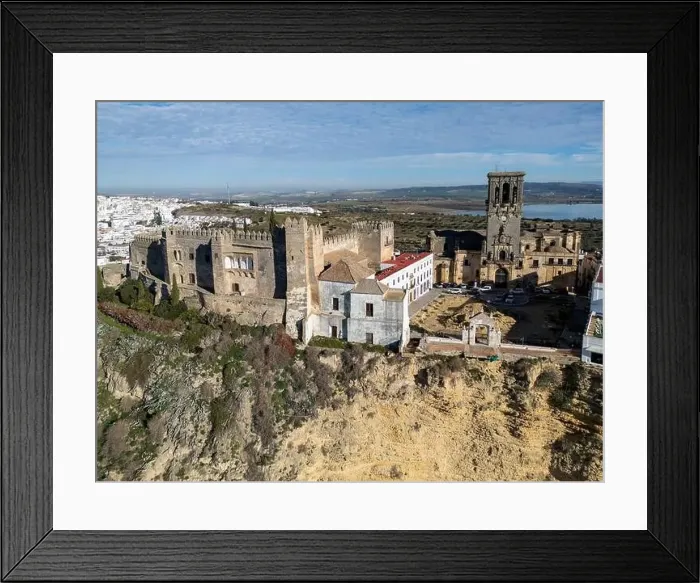 Framed Print : aerial view of the pretty white village of Arcos de la Frontera in the province of Cadiz, Andalusia Framed Print : aerial view of the pretty white village of Arcos de la Frontera in the province of Cadiz, Andalusia