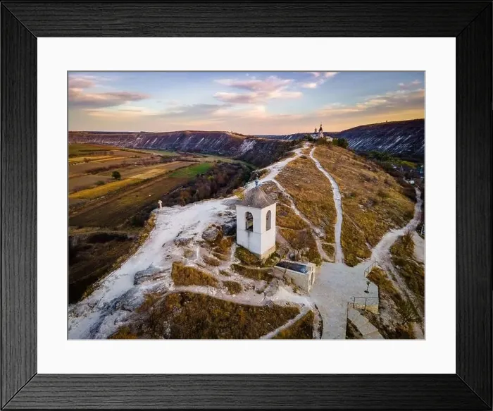 Framed Print : aerial view of cave monastery in butuceni moldova Framed Print : aerial view of cave monastery in butuceni moldova