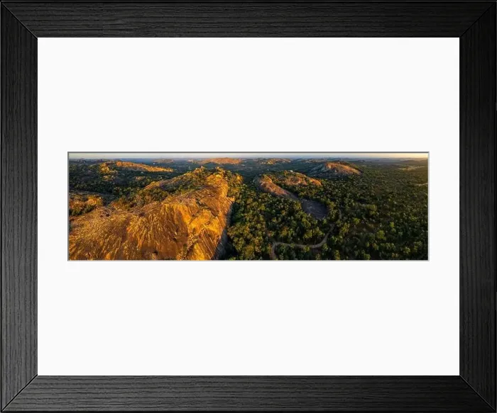 Framed Print : An aerial view of the unique landscape of the Matobo hills in Zimbabwe Framed Print : An aerial view of the unique landscape of the Matobo hills in Zimbabwe