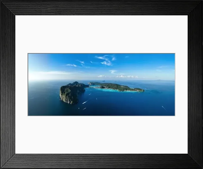 Framed Print : Panoramic view from above, stunning aerial view of Ko Phi Phi Don Framed Print : Panoramic view from above, stunning aerial view of Ko Phi Phi Don