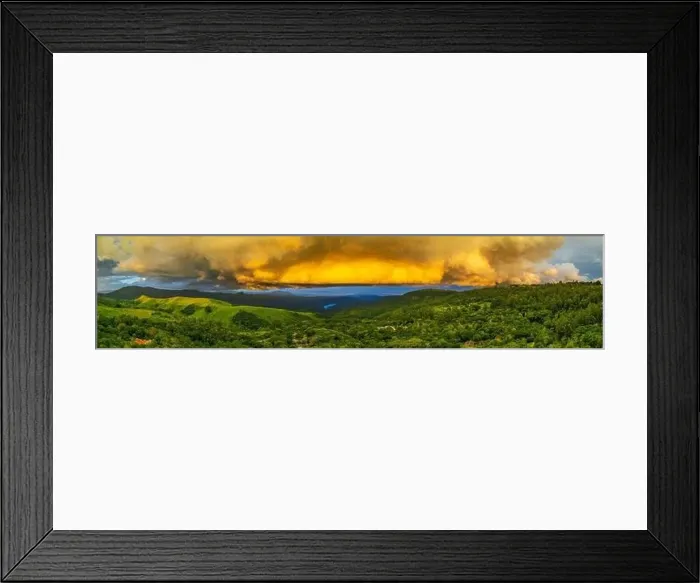 Framed Print : A dramatic sunset can be seen in Zimbabwe's Bvumba mountains from a drone Framed Print : A dramatic sunset can be seen in Zimbabwe's Bvumba mountains from a drone