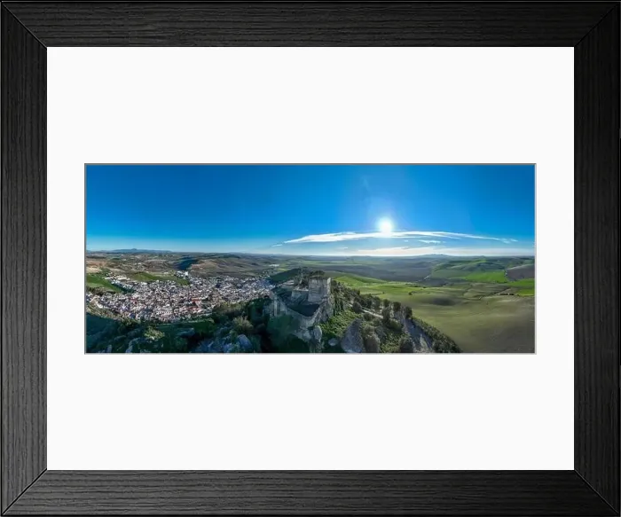 Framed Print : aerial view of the beautiful white village of Espera in the province of Cádiz, Andalusia Framed Print : aerial view of the beautiful white village of Espera in the province of Cádiz, Andalusia