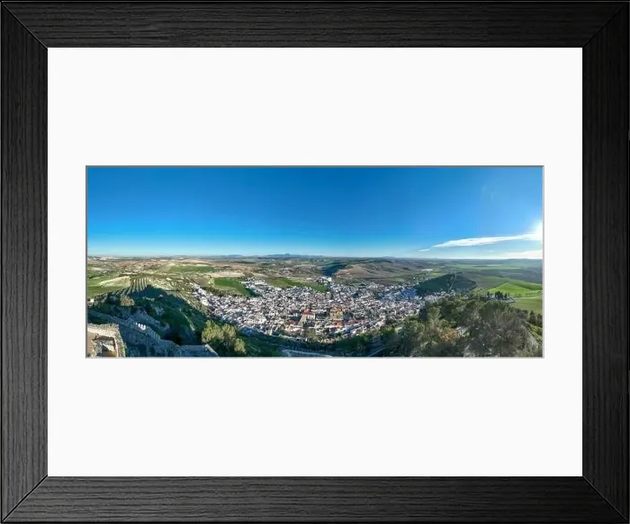Framed Print : aerial view of the beautiful white village of Espera in the province of Cádiz, Andalusia Framed Print : aerial view of the beautiful white village of Espera in the province of Cádiz, Andalusia