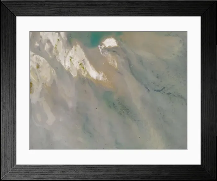 Framed Print : Drone perspective of the clear waters of Lower St Mary lake in Montana Framed Print : Drone perspective of the clear waters of Lower St Mary lake in Montana