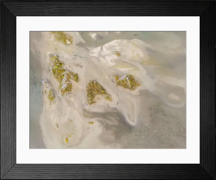 Framed Print : Drone perspective of the clear waters of Lower St Mary lake in Montana Framed Print : Drone perspective of the clear waters of Lower St Mary lake in Montana