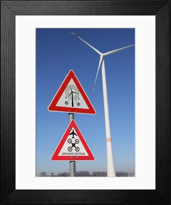 Framed Print : a sign saying “drone operation” Framed Print : a sign saying “drone operation”