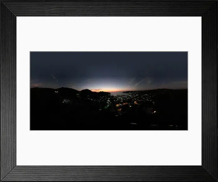 Framed Print : Spherical panorama of ocean bay city aerial drone view in Nicaragua Framed Print : Spherical panorama of ocean bay city aerial drone view in Nicaragua