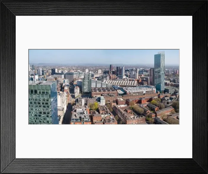 Framed Print : Wide panoramic aerial image of One Spinningfields Framed Print : Wide panoramic aerial image of One Spinningfields