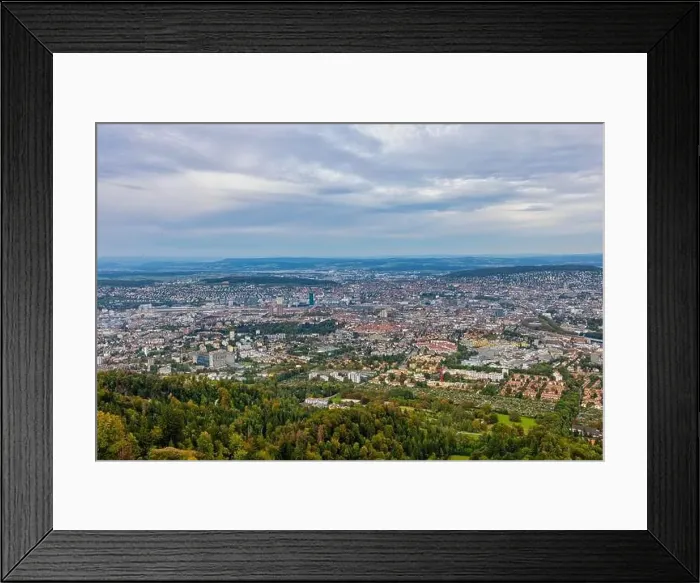 Framed Print : Aerial view of the city of Zurich in Zurich, Switzerland Framed Print : Aerial view of the city of Zurich in Zurich, Switzerland