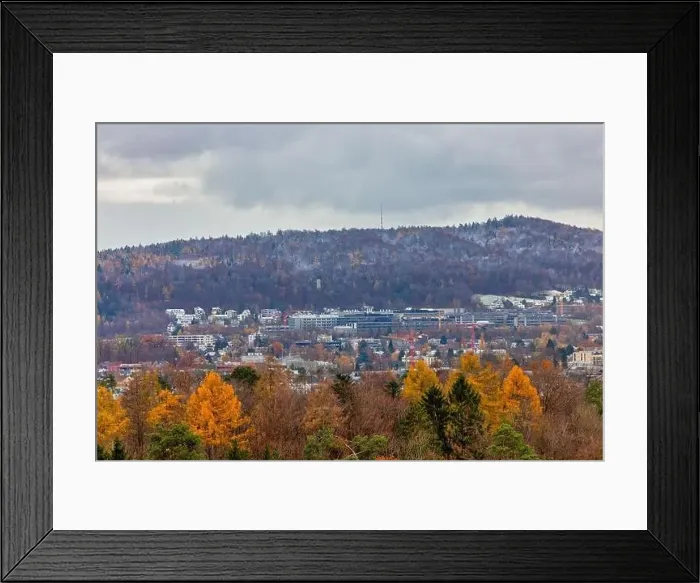 Framed Print : Aerial view of the city of Zurich in the winter morning, Switzerland Framed Print : Aerial view of the city of Zurich in the winter morning, Switzerland