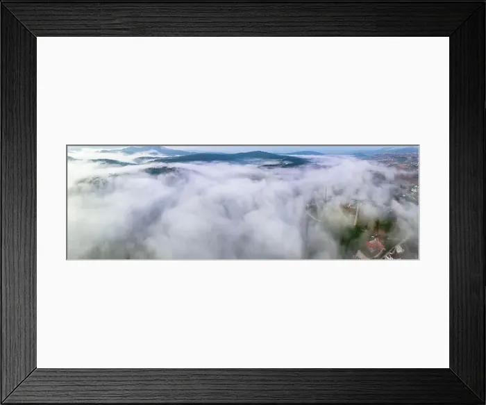 Framed Print : Aerial view of the Xuan Tho suburbs near Da Lat city at morning with misty sky in Vietnam highlands Framed Print : Aerial view of the Xuan Tho suburbs near Da Lat city at morning with misty sky in Vietnam highlands