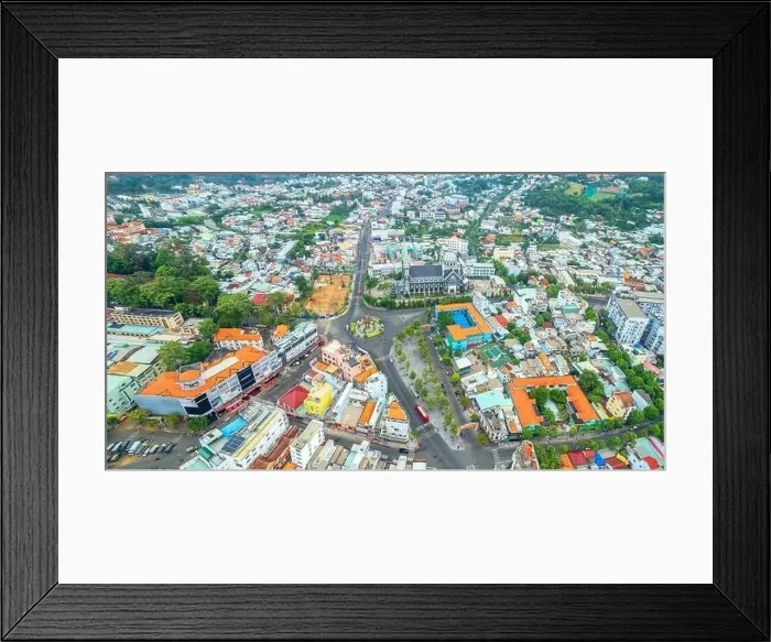 Framed Print : Thu Dau Mot city, Binh Duong Province, Vietnam, aerial view. This is a newly formed city in Southeast region of Vietnam Framed Print : Thu Dau Mot city, Binh Duong Province, Vietnam, aerial view. This is a newly formed city in Southeast region of Vietnam