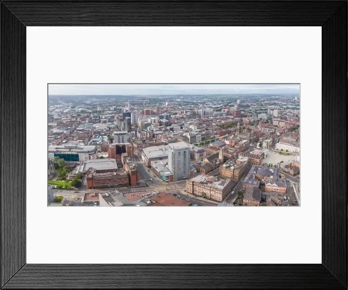 Framed Print : Panoramic aerial image of Leeds city centre, Yorkshire, UK taken over Merrion Way Framed Print : Panoramic aerial image of Leeds city centre, Yorkshire, UK taken over Merrion Way