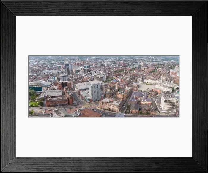 Framed Print : Panoramic aerial image of Leeds city centre, Yorkshire, UK taken over Merrion Way Framed Print : Panoramic aerial image of Leeds city centre, Yorkshire, UK taken over Merrion Way