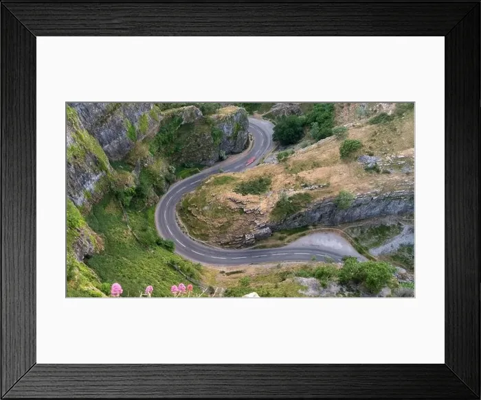 Framed Print : Low angle of The Cheddar Gorge with a drone Framed Print : Low angle of The Cheddar Gorge with a drone