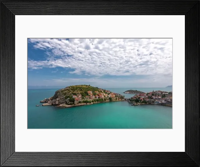Framed Print : Beautiful cityscape on the mountains over Black-sea, Amasra. Amasra traditional Turkish architecture Framed Print : Beautiful cityscape on the mountains over Black-sea, Amasra. Amasra traditional Turkish architecture