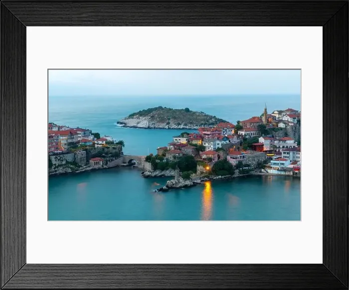 Framed Print : Beautiful cityscape on the mountains over Black-sea, Amasra. Amasra traditional Turkish architecture Framed Print : Beautiful cityscape on the mountains over Black-sea, Amasra. Amasra traditional Turkish architecture
