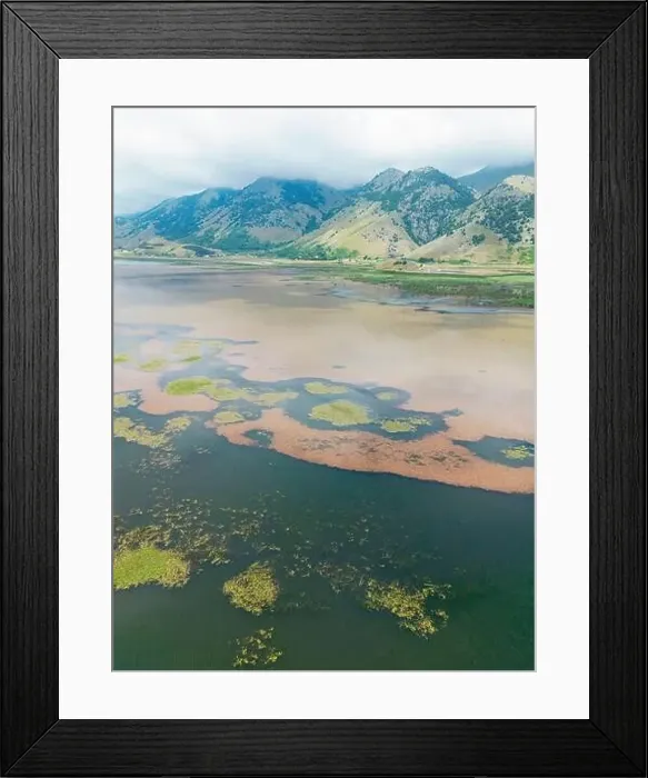 Framed Print : Drone-captured photograph at Lake Matese Framed Print : Drone-captured photograph at Lake Matese