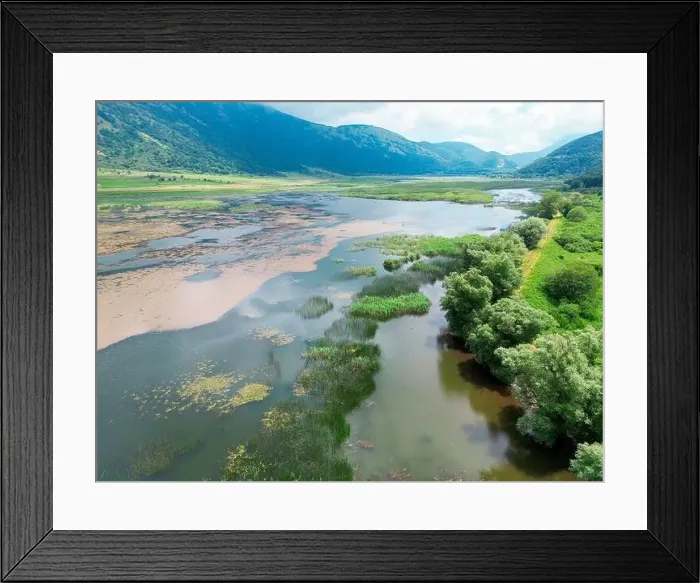 Framed Print : Drone-captured photograph at Lake Matese Framed Print : Drone-captured photograph at Lake Matese