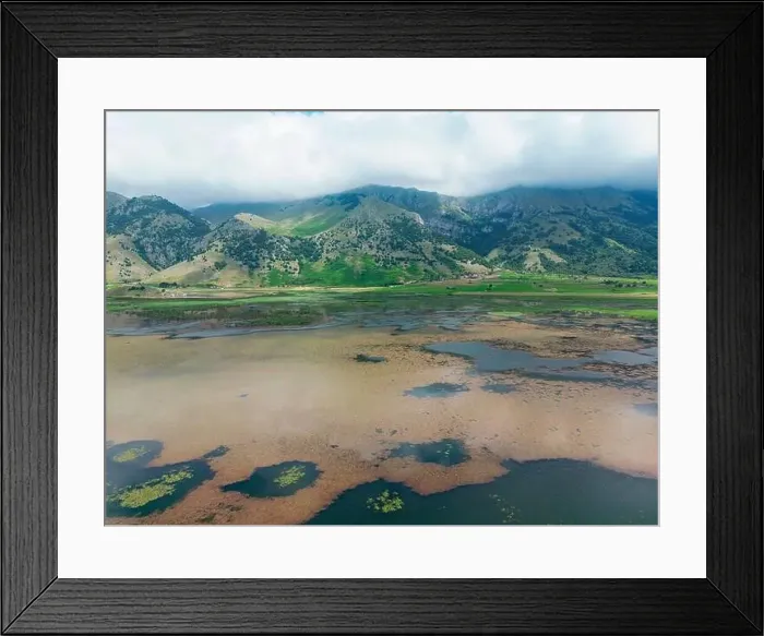 Framed Print : Drone-captured photograph at Lake Matese Framed Print : Drone-captured photograph at Lake Matese