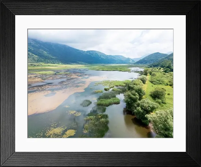 Framed Print : Drone-captured photograph at Lake Matese Framed Print : Drone-captured photograph at Lake Matese