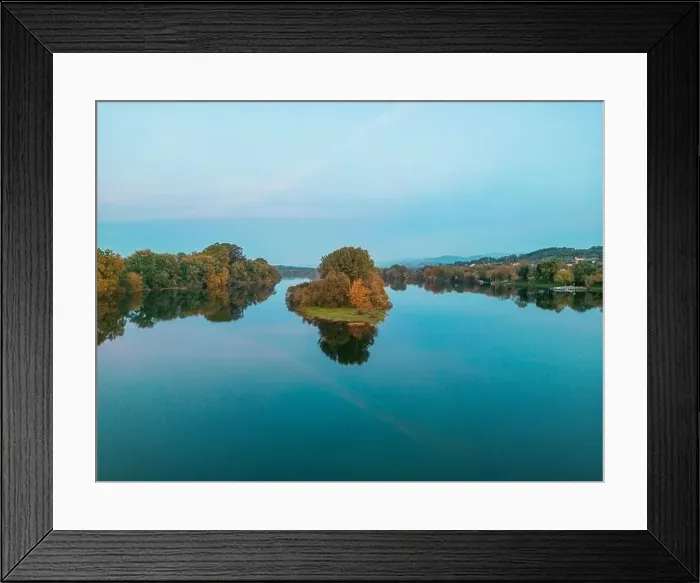 Framed Print : Aereal landscape drone, Tui, Pontevedra Framed Print : Aereal landscape drone, Tui, Pontevedra