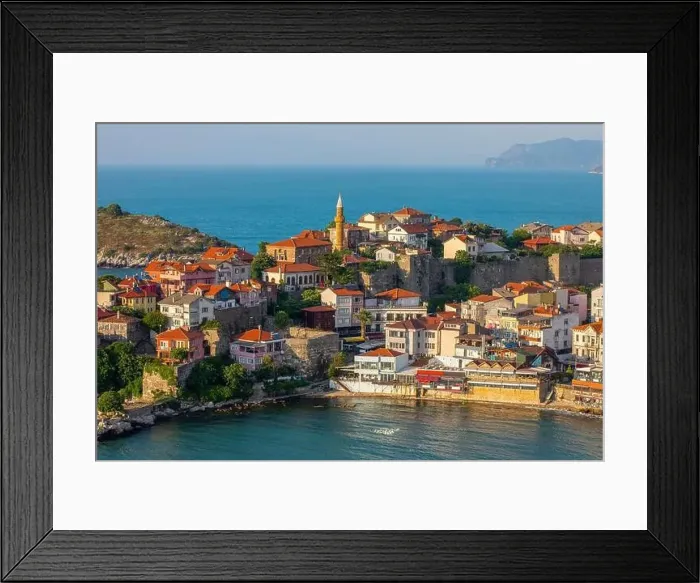 Framed Print : Beautiful cityscape on the mountains over Black-sea, Amasra. Amasra traditional Turkish architecture Framed Print : Beautiful cityscape on the mountains over Black-sea, Amasra. Amasra traditional Turkish architecture