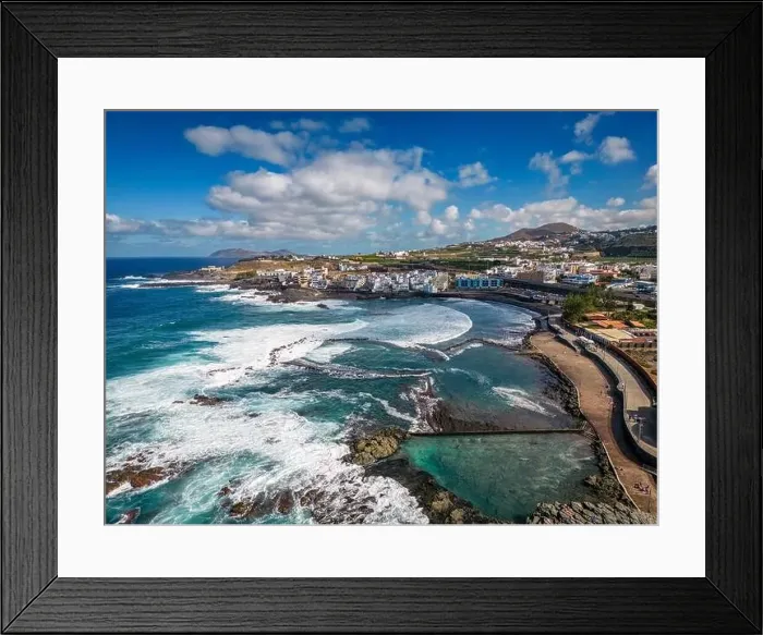 Framed Print : Aerial view of natural pools of Agaete, Gran Canaria, Spain Framed Print : Aerial view of natural pools of Agaete, Gran Canaria, Spain
