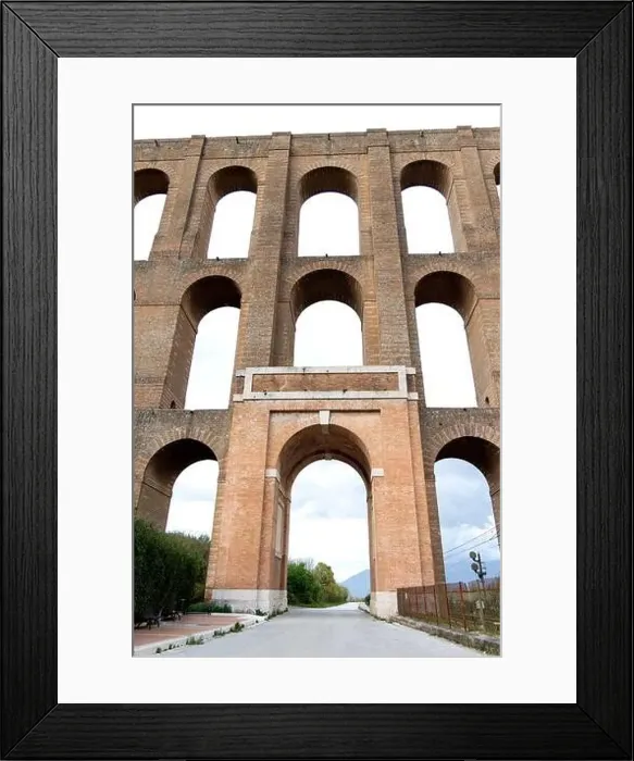 Framed Print : Photograph taken at the Carolino Aqueduct, Caserta, Italy, featuring a view of the structure Framed Print : Photograph taken at the Carolino Aqueduct, Caserta, Italy, featuring a view of the structure