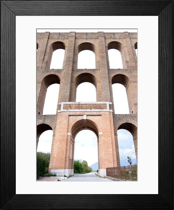 Framed Print : Photograph taken at the Carolino Aqueduct, Caserta, Italy, featuring a view of the structure Framed Print : Photograph taken at the Carolino Aqueduct, Caserta, Italy, featuring a view of the structure