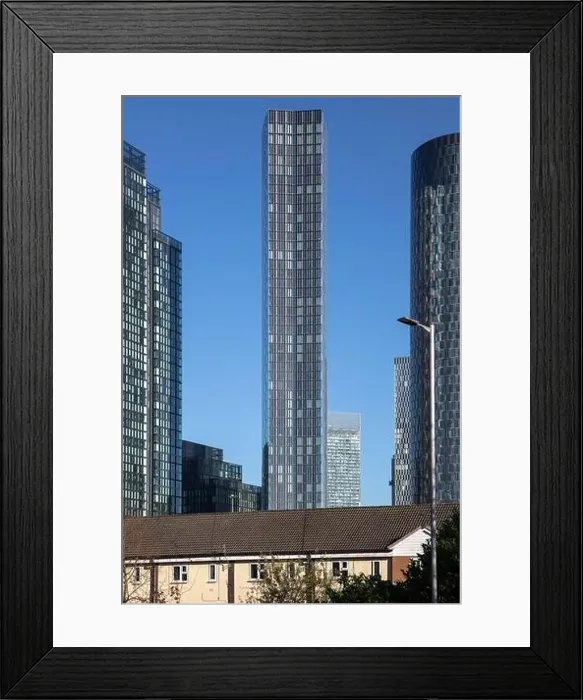 Framed Print : Portrait image of The Blade residential development Framed Print : Portrait image of The Blade residential development