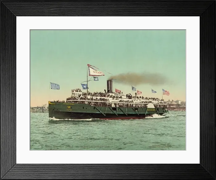 Framed Print : Steamer, PS City of Erie, Cleveland Buffalo Transit Company 1900 Framed Print : Steamer, PS City of Erie, Cleveland Buffalo Transit Company 1900