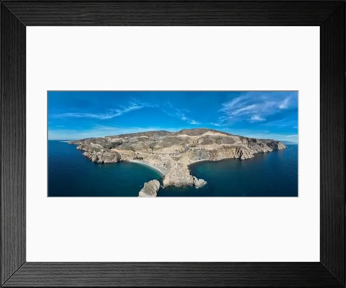 Framed Print : nice aerial view of the Rijana beach on the tropical coast of Granada, Spain Framed Print : nice aerial view of the Rijana beach on the tropical coast of Granada, Spain