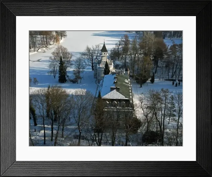 Framed Print : Aerial view of Radziejowice Park in winter Framed Print : Aerial view of Radziejowice Park in winter